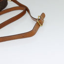 CELINE Macadam Canvas Shoulder Bag PVC Leather Brown Gold Auth sw634-7