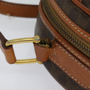 CELINE Macadam Canvas Shoulder Bag PVC Leather Brown Gold Auth sw634-9