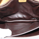 CELINE Macadam Canvas Shoulder Bag PVC Beige Gold Auth sw637-10