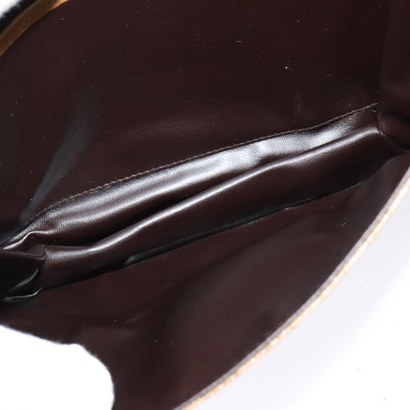 CELINE Macadam Canvas Shoulder Bag PVC Beige Gold Auth sw637