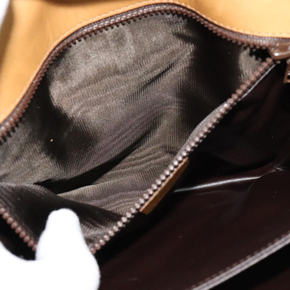 CELINE Macadam Canvas Shoulder Bag PVC Beige Gold Auth sw637