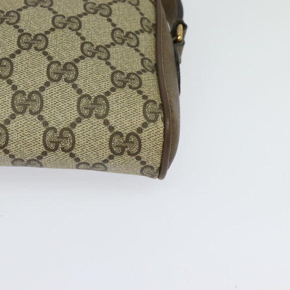 GUCCI GG Supreme Web Sherry Line Bag PVC Beige Gold 10 02 055 Auth sw642