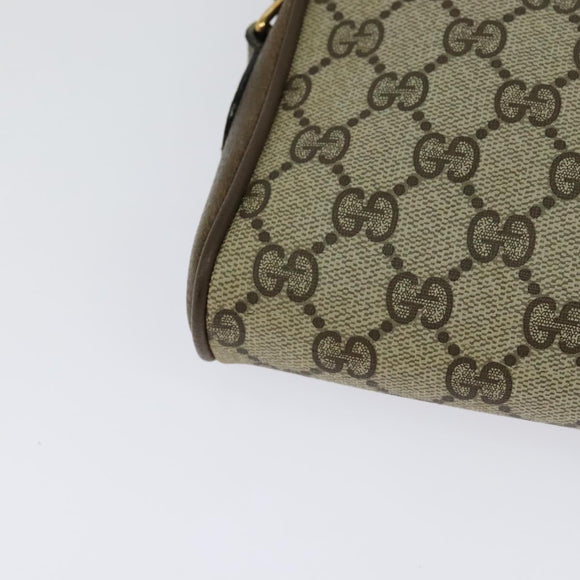 GUCCI GG Supreme Web Sherry Line Bag PVC Beige Gold 10 02 055 Auth sw642