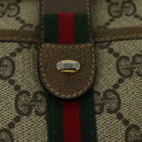 GUCCI GG Supreme Web Sherry Line Bag PVC Beige Gold 10 02 055 Auth sw642-17