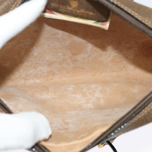 GUCCI GG Supreme Web Sherry Line Bag PVC Beige Gold 10 02 055 Auth sw642