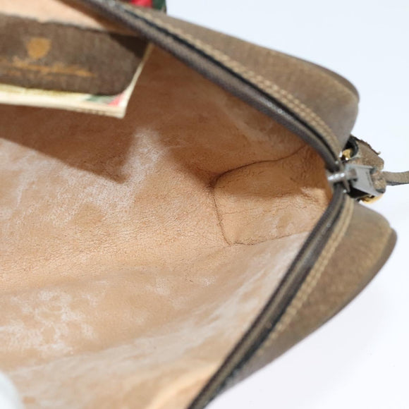 GUCCI GG Supreme Web Sherry Line Bag PVC Beige Gold 10 02 055 Auth sw642