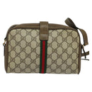 GUCCI GG Supreme Web Sherry Line Bag PVC Beige Gold 10 02 055 Auth sw642-2