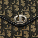 Christian Dior Trotter Canvas Clutch Bag Navy Gold Auth sw646-8