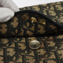 Christian Dior Trotter Canvas Clutch Bag Navy Gold Auth sw646-9