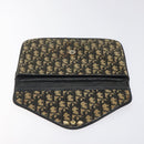 Christian Dior Trotter Canvas Clutch Bag Navy Gold Auth sw646-10