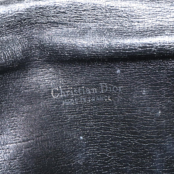 Christian Dior Trotter Canvas Clutch Bag Navy Gold Auth sw646