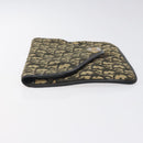 Christian Dior Trotter Canvas Clutch Bag Navy Gold Auth sw646-4