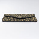 Christian Dior Trotter Canvas Clutch Bag Navy Gold Auth sw646-6