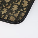 Christian Dior Trotter Canvas Clutch Bag Navy Gold Auth sw646-7