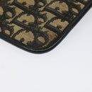 Christian Dior Trotter Canvas Clutch Bag Navy Gold Auth sw646-14