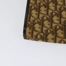 Christian Dior Trotter Canvas Shoulder Bag Brown Gold Auth sw647-15