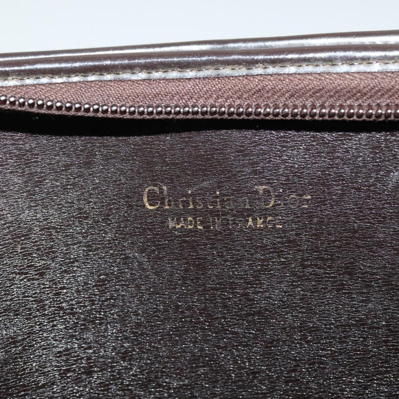 Christian Dior Trotter Canvas Shoulder Bag Brown Gold Auth sw647