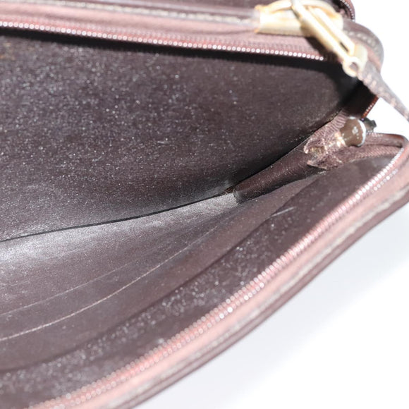 Christian Dior Trotter Canvas Shoulder Bag Brown Gold Auth sw647