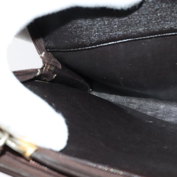 Christian Dior Trotter Canvas Shoulder Bag Brown Gold Auth sw647