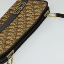 Christian Dior Trotter Canvas Shoulder Bag Brown Gold Auth sw647-6