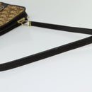 Christian Dior Trotter Canvas Shoulder Bag Brown Gold Auth sw647-7