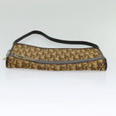Christian Dior Trotter Canvas Shoulder Bag Brown Gold Auth sw647-5