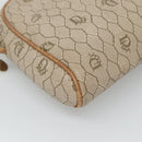 Christian Dior Honeycomb Canvas Shoulder Bag PVC Beige Gold Auth sw649-11