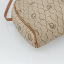 Christian Dior Honeycomb Canvas Shoulder Bag PVC Beige Gold Auth sw649-13