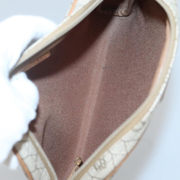 Christian Dior Honeycomb Canvas Shoulder Bag PVC Beige Gold Auth sw649