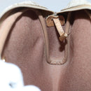 Christian Dior Honeycomb Canvas Shoulder Bag PVC Beige Gold Auth sw649-18