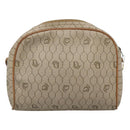 Christian Dior Honeycomb Canvas Shoulder Bag PVC Beige Gold Auth sw649-3