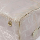 CHANEL New Travel Line Hand Bag Nylon Pink Silver CC Auth sw653-10