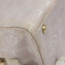 CHANEL New Travel Line Hand Bag Nylon Pink Silver CC Auth sw653-11