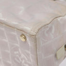 CHANEL New Travel Line Hand Bag Nylon Pink Silver CC Auth sw653-12