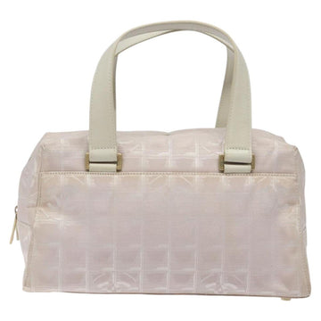 CHANEL New Travel Line Hand Bag Nylon Pink Silver CC Auth sw653 - 0