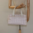 CHANEL New Travel Line Hand Bag Nylon Pink Silver CC Auth sw653-22