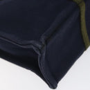 HERMES Fourre Tout PM Hand Bag Canvas Navy Green Silver Auth sw656-9
