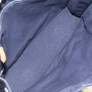 HERMES Fourre Tout PM Hand Bag Canvas Navy Green Silver Auth sw656-10