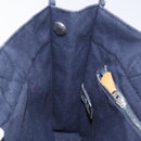 HERMES Fourre Tout PM Hand Bag Canvas Navy Green Silver Auth sw656-19