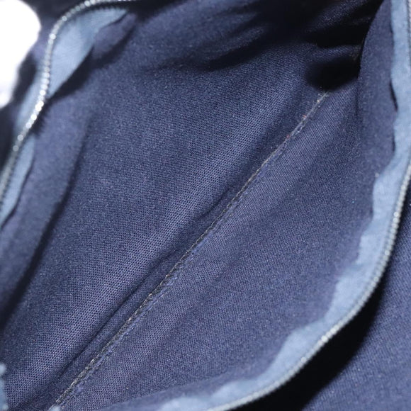 HERMES Fourre Tout PM Hand Bag Canvas Navy Green Silver Auth sw656