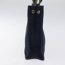 HERMES Fourre Tout PM Hand Bag Canvas Navy Green Silver Auth sw656-3