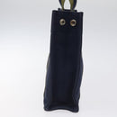 HERMES Fourre Tout PM Hand Bag Canvas Navy Green Silver Auth sw656-4