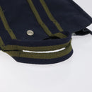 HERMES Fourre Tout PM Hand Bag Canvas Navy Green Silver Auth sw656-7