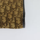 Christian Dior Trotter Canvas Shoulder Bag Brown Gold Auth sw662-11