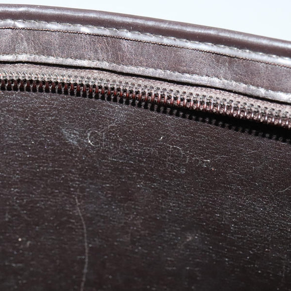 Christian Dior Trotter Canvas Shoulder Bag Brown Gold Auth sw662