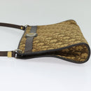 Christian Dior Trotter Canvas Shoulder Bag Brown Gold Auth sw662-3