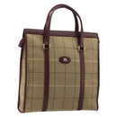 Burberry Nova Check Tote Bag Canvas Beige Goud Auth sw663-1