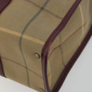 Burberry Nova Check Tote Bag Canvas Beige Goud Auth sw663-9