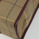 Burberry Nova Check Tote Bag Canvas Beige Goud Auth sw663-15