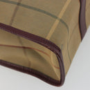 Burberry Nova Check Tote Bag Canvas Beige Goud Auth sw663-16